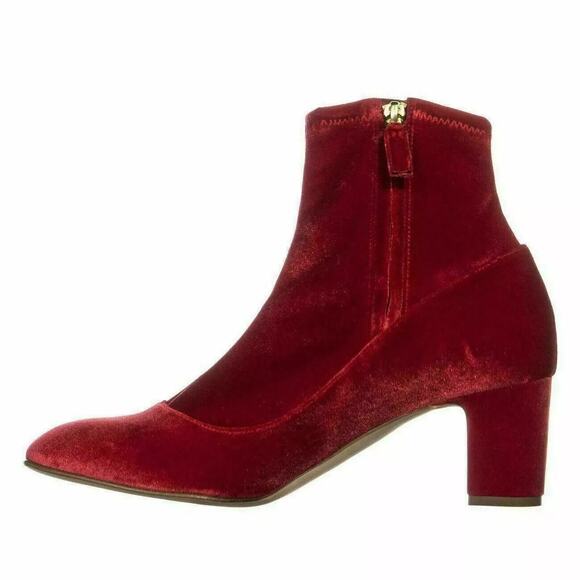 Rupert Sanderson Women Fernie Ankle Sock Bootie US 8 EU 38 Sangria Red Velvet - Picture 5 of 7